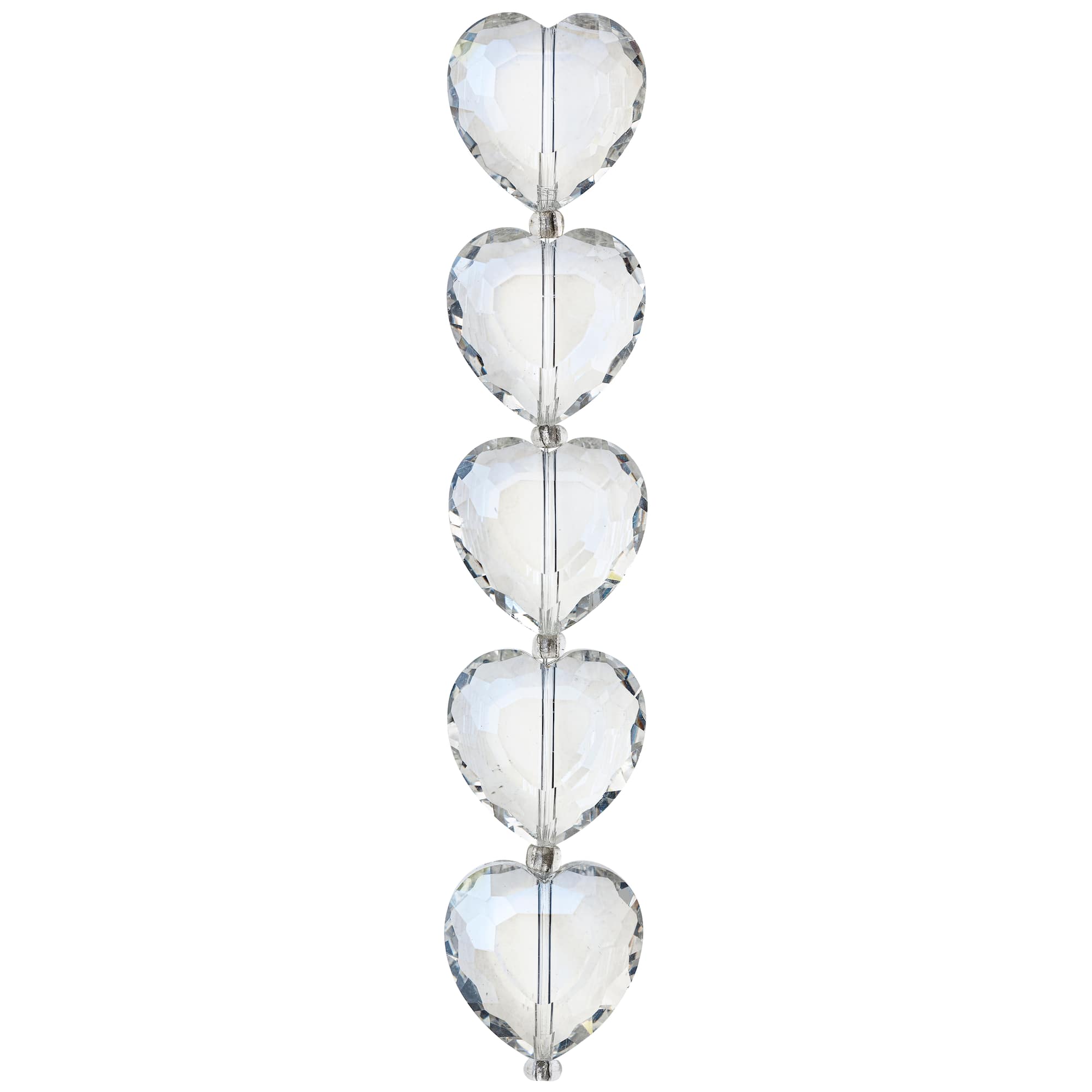 Crystal Heart Glass Beads, 22mm by Bead Landing™